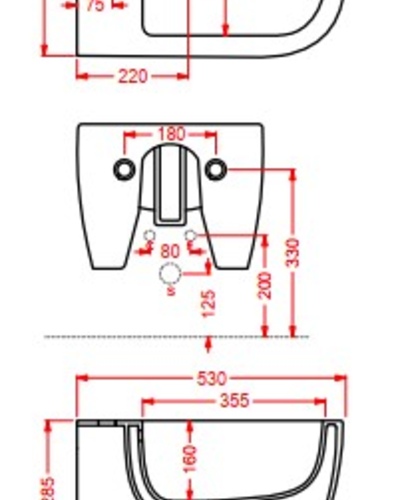 Artceram Faster Биде подвесное 37х53 см