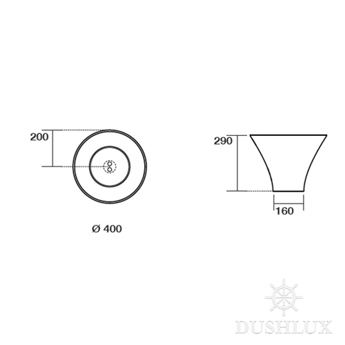 Kerasan Deco Раковина накладная 40х40х29 см с декоративной пластиной