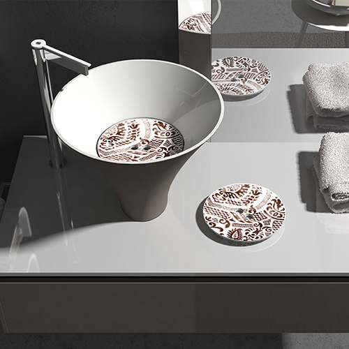Kerasan Deco Раковина накладная 40х40х29 см с декоративной пластиной